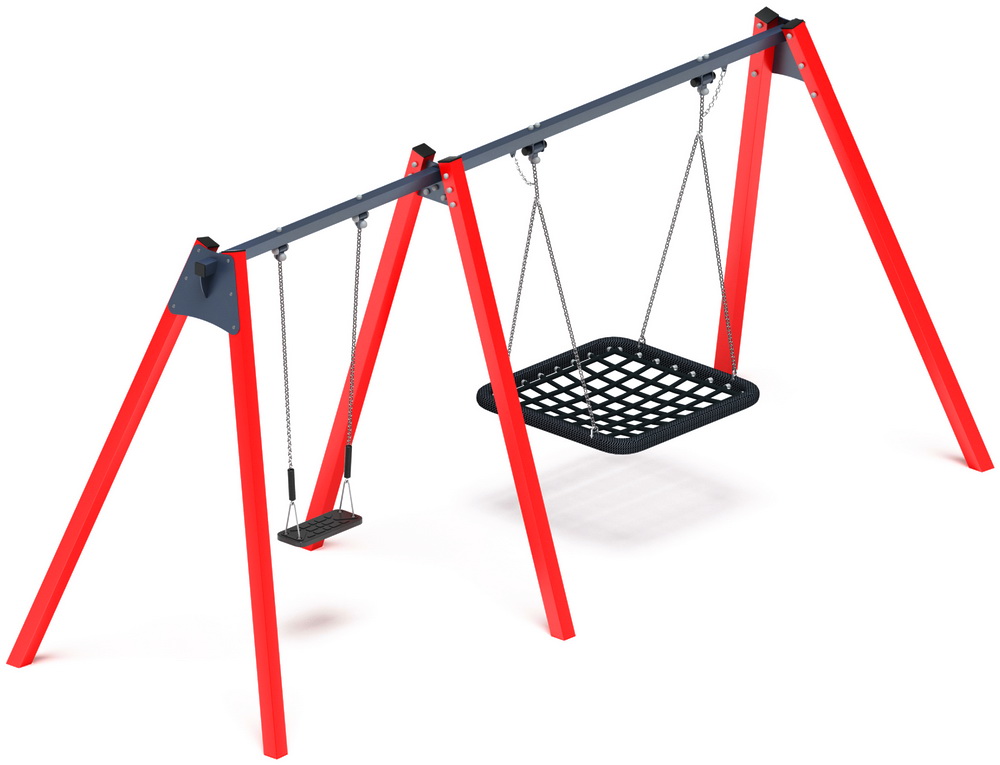 Качели М2 двойные ИО 12.06.03.01-01 (красные)
