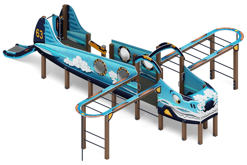 АЭРОПЛАН (Дракон) детский игровой комплекс ДИК 1.03.4.01-01.C (H=900)