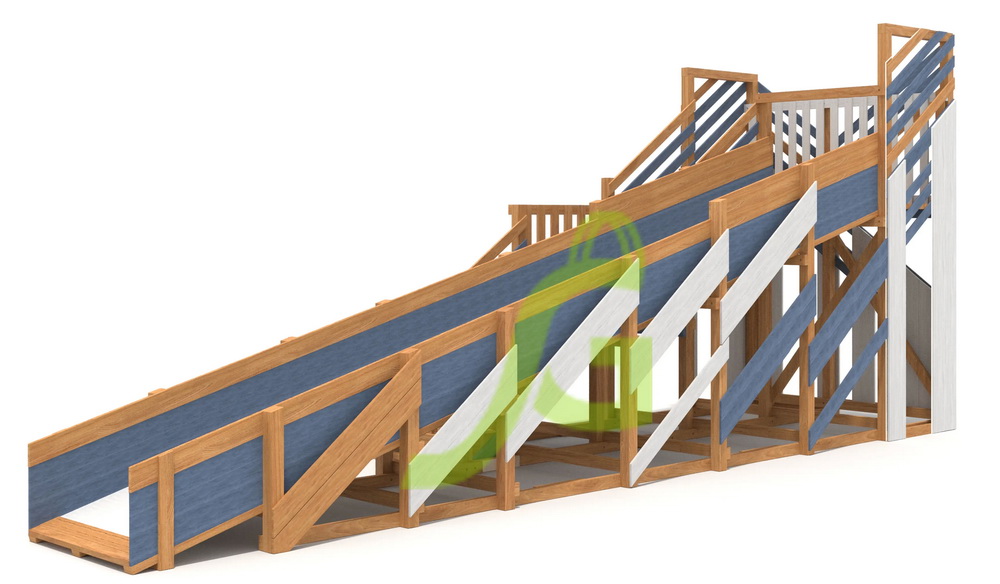 Зимняя деревянная горка Snow Fox, скат 8 м, мод.3