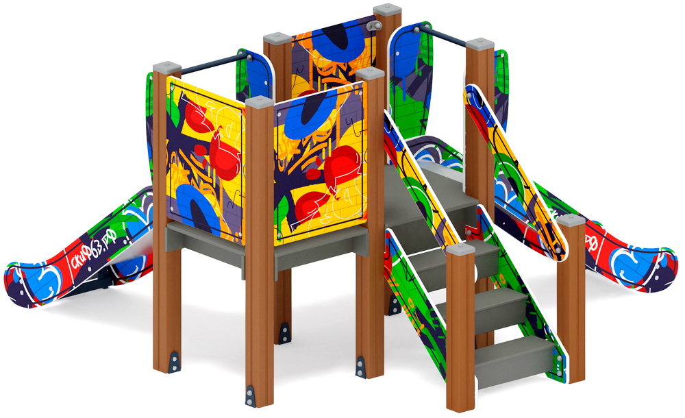 МАЛЫШ горка двойная (Н=750) ИО 41.01.02-03