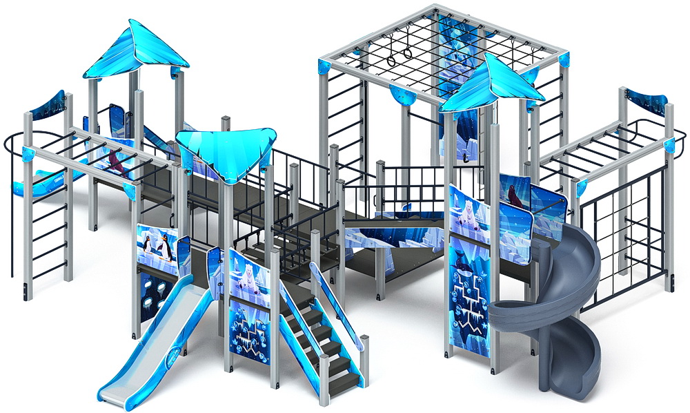 ВОЛШЕБНЫЙ ГОРОД детский игровой комплекс ДИК 2.19.03-02 (H=2000, H=1200, H=900)