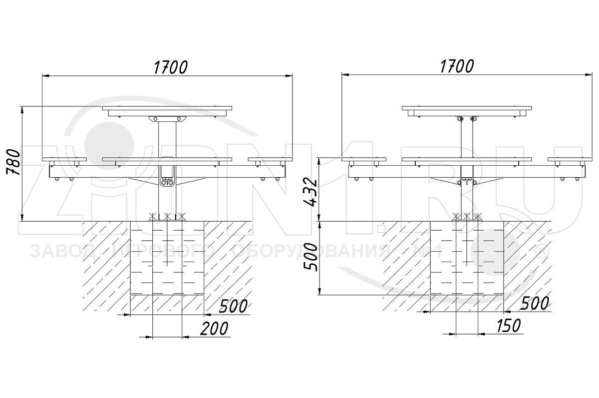 Стол шахматный ZION М2 СП231