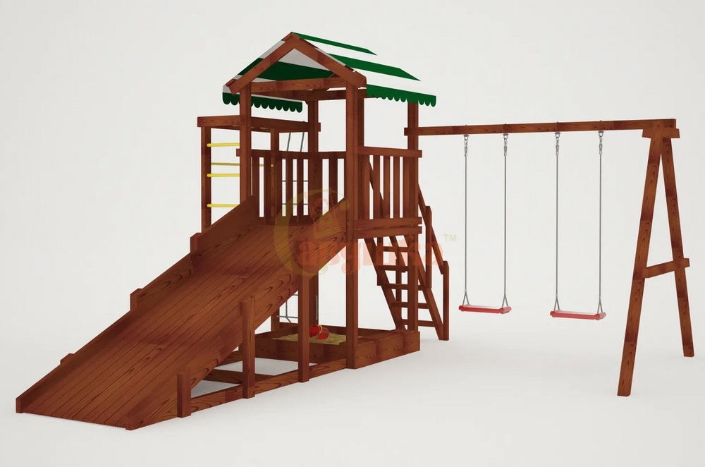 Детская площадка Савушка Мастер 5 (Махагон) 4 сезона