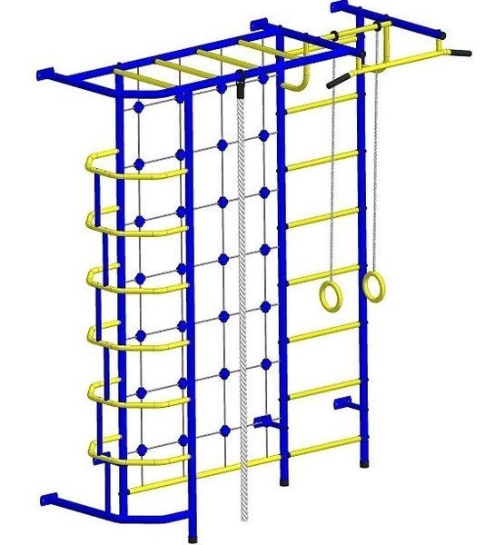 Детская шведская стенка ДСК "Пионер - С5СМ" сине/жёлтый