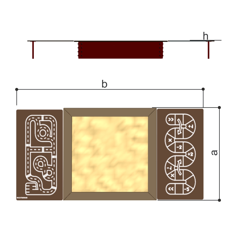 Песочница с крышками + принты "дорога", "игра-ходилка" «Romana 109.22.01»