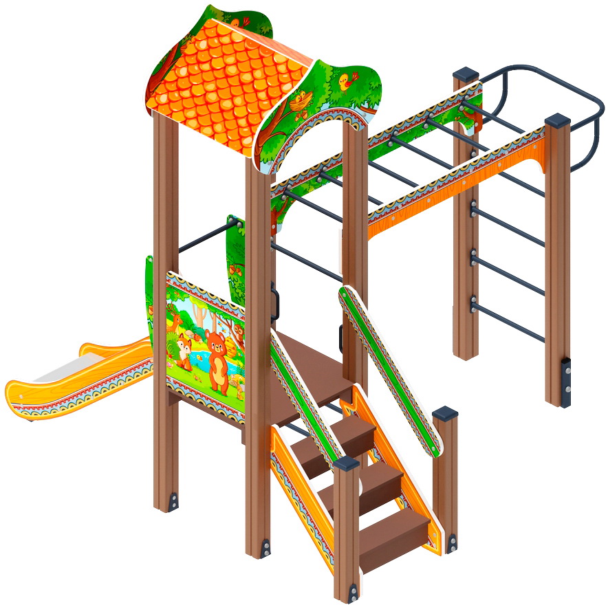 ПОЛЯНКА детский игровой комплекс ДИК 1.16.05-01 (H=750)