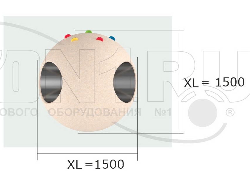 Резиновая 3D-фигура ZION Полусфера с тоннелем (для парков и детских площадок)