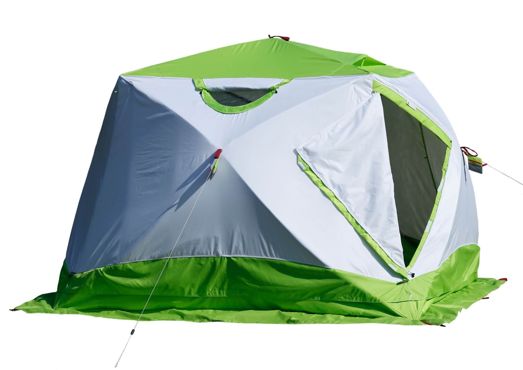 Зимняя палатка ЛОТОС Куб 4 Компакт Термо (лонг) (утепленный тент; стеклокомпозитный каркас)