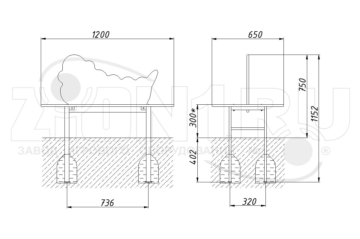 Скамейка детская ZION Гусеница (СП066)