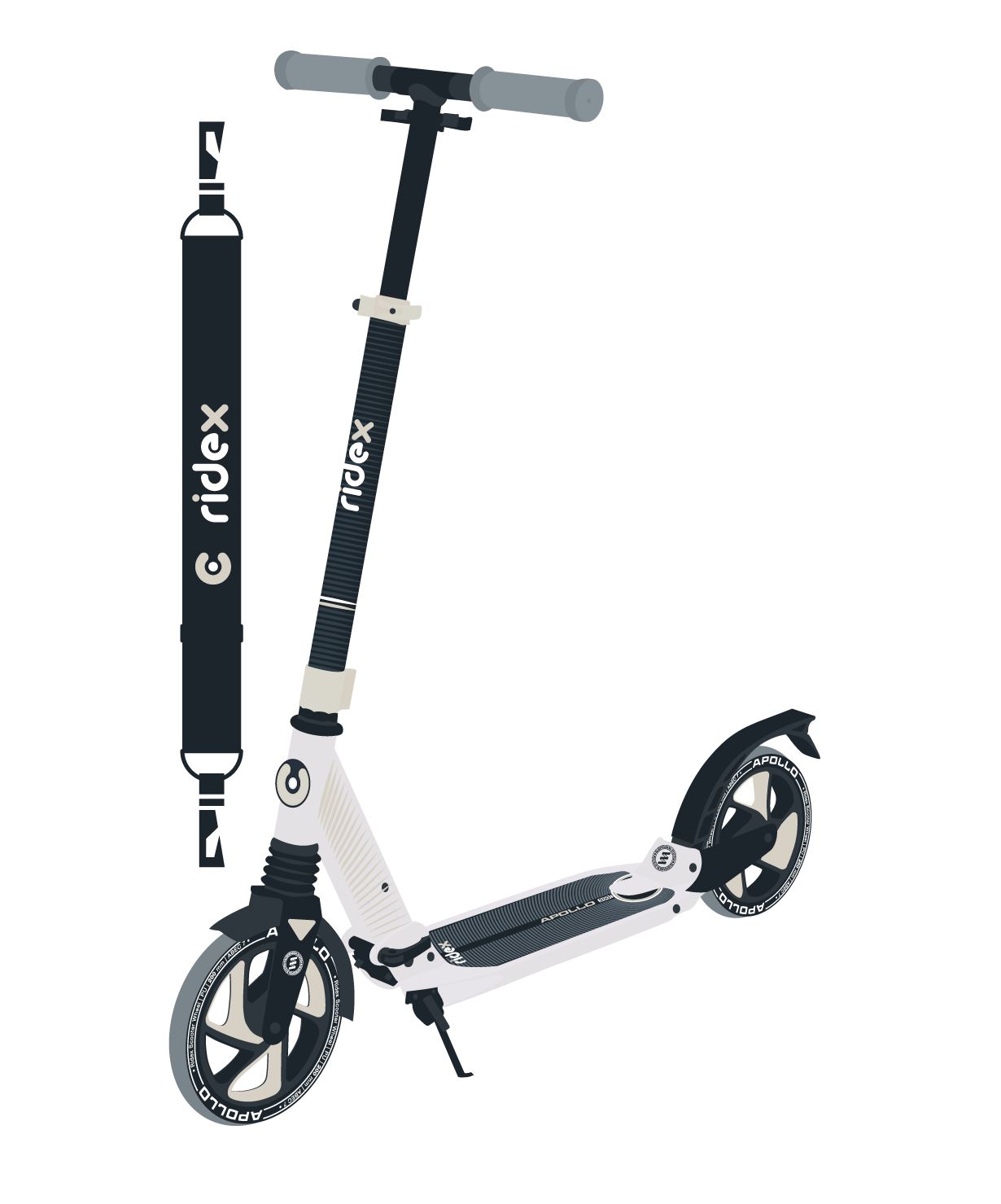 Самокат 2-колесный Apollo 200 мм, бежевый