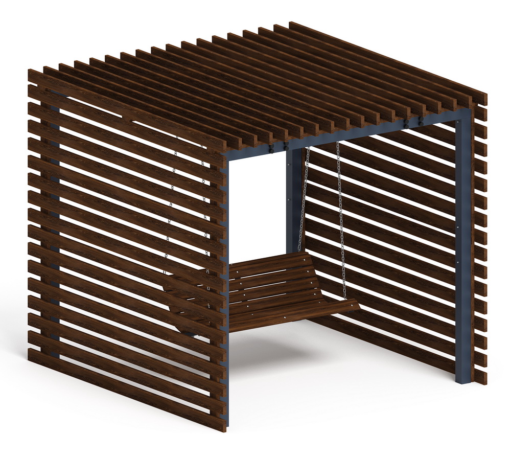 Пергола беседка с качелями МФ 78.01.01-01 /без поликарбоната/
