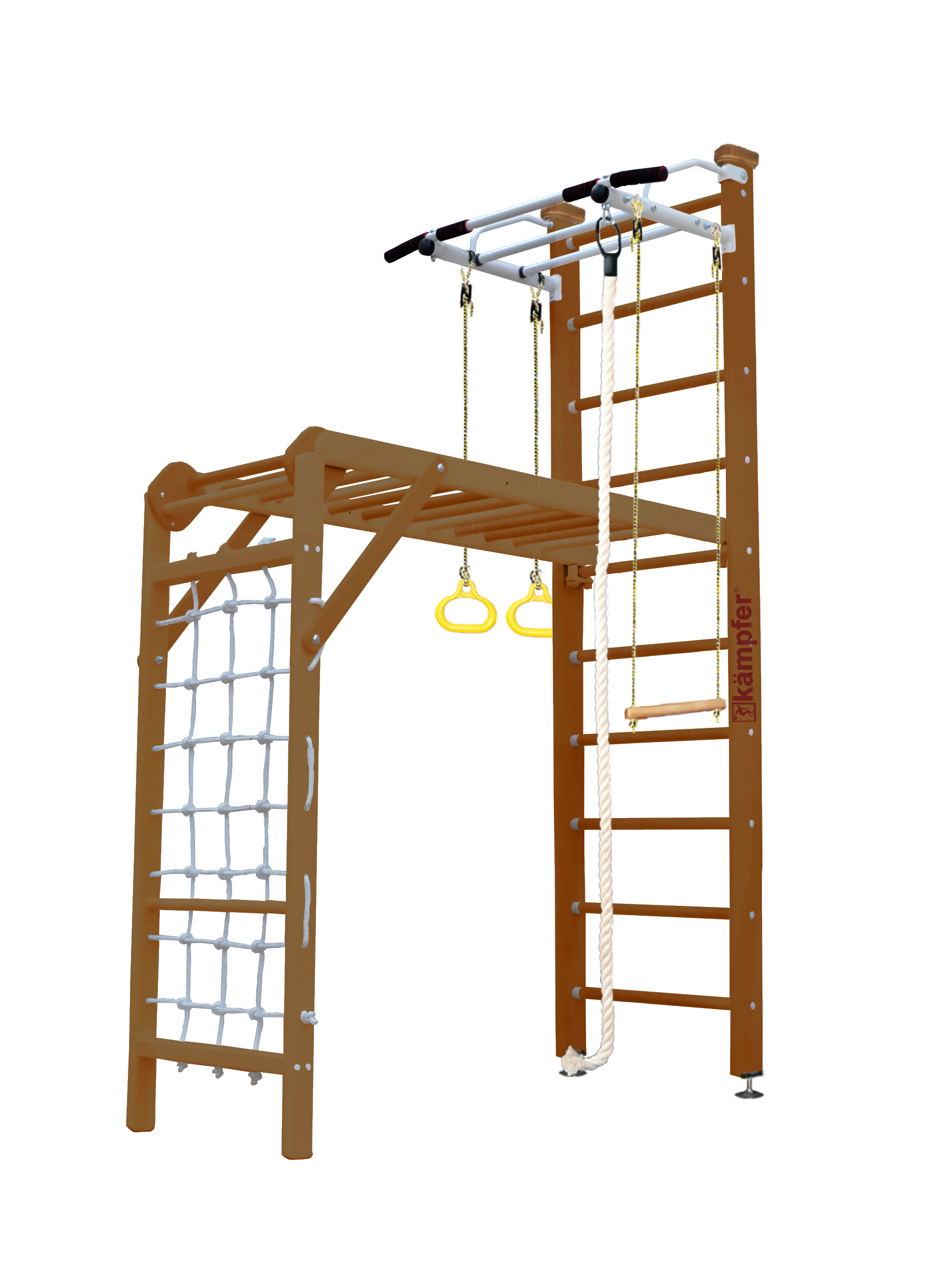 Шведская стенка Kampfer Union Ceiling (№2 Ореховый Стандарт белый антик турник)