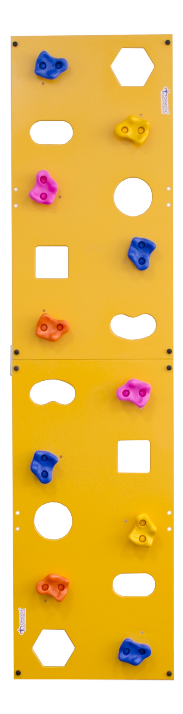 Скалодром пристенный "Формула здоровья" 500*2000 стандарт ЭЛЬБРУС с отверстиями жёлтый