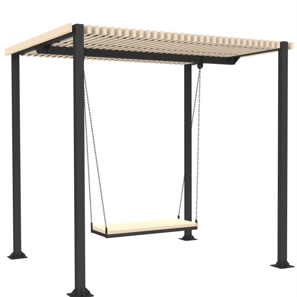 Пергола парковая с качелями Air Gym AP10, серый, орегон