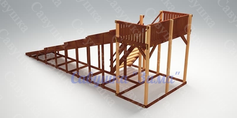 Зимняя деревянная игровая горка Савушка "Зима" - 6