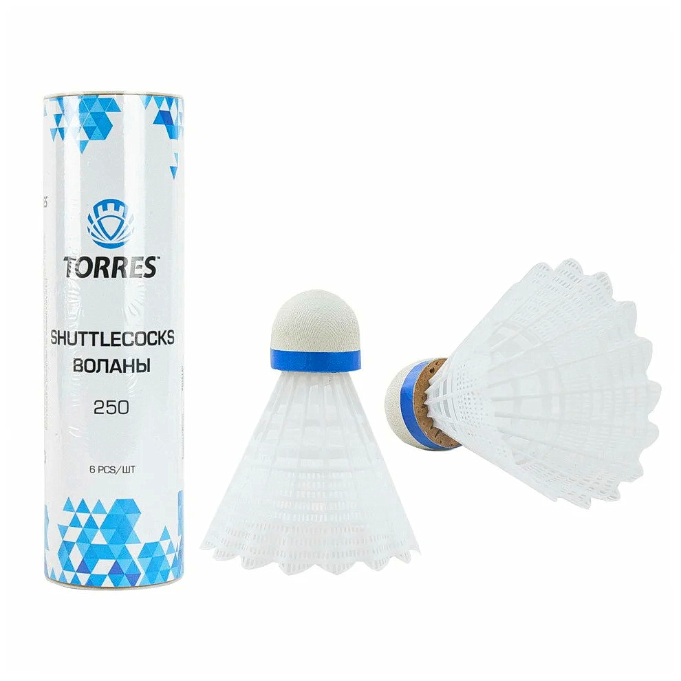 Воланы TORRES 250, уп. 6 шт. (02.409)