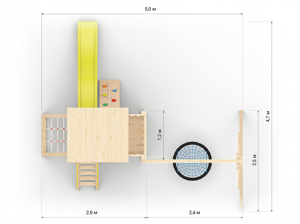 Детская игровая площадка Барни с гнездом (окрашенная)