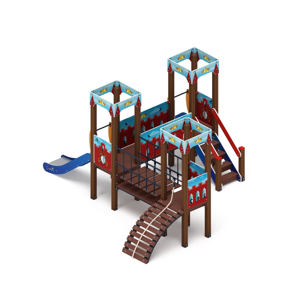 КОРОЛЕВСТВО (красное) детский игровой комплекс ДИК 1.15.03-03 (H=900)