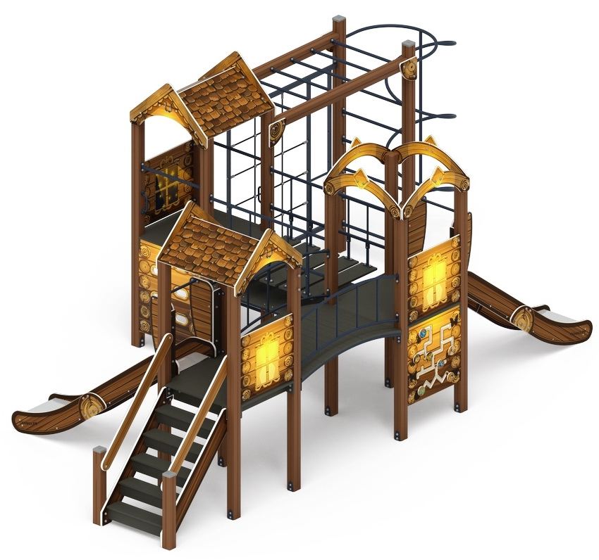 ГОРОДОК (Эко) детский игровой комплекс ДИК 2.01.3.02-02 (Н=1200)