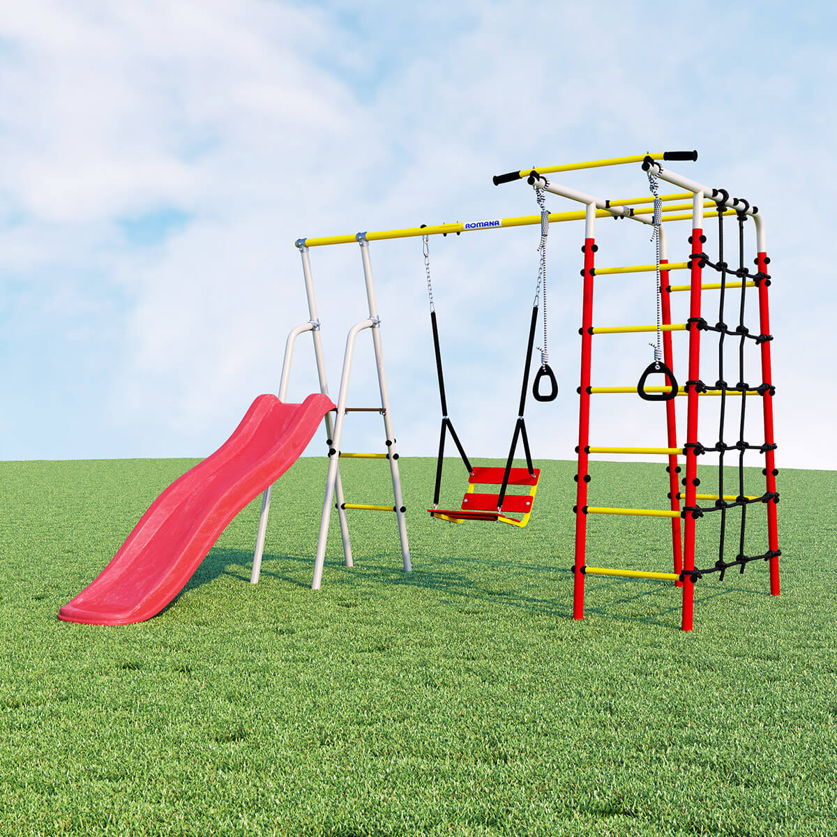 Детский спортивный комплекс для дачи Romana БОГАТЫРЬ R.103.07.04+1.D-26.05 (цепные качели)