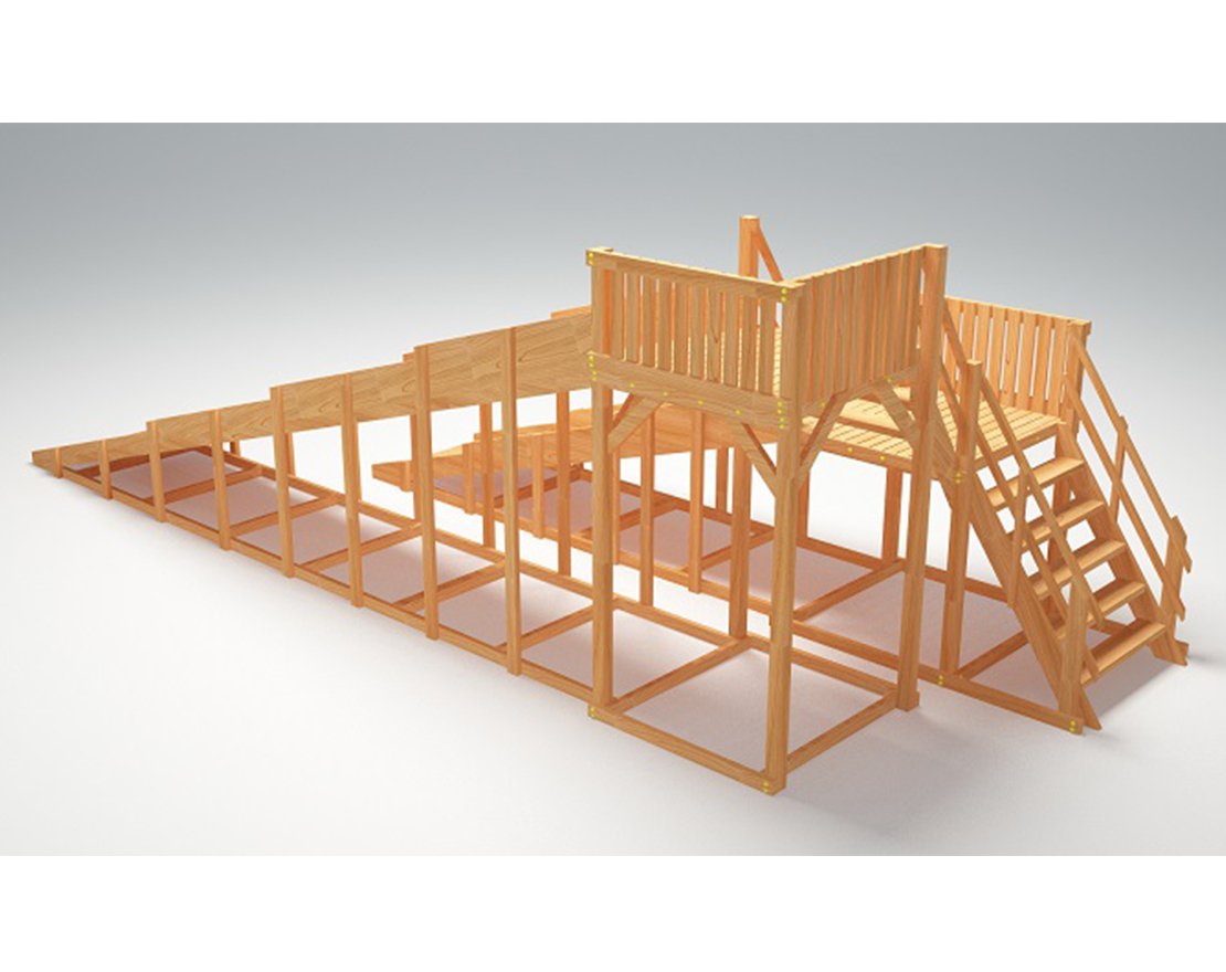 Зимняя горка ЗИМА WOOD-7 Савушка (скаты 5 и 8 м)
