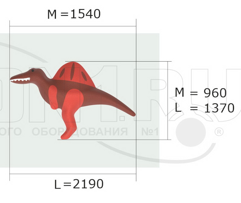 Резиновая фигура ZION Спинозавр (для парков и детских площадок)