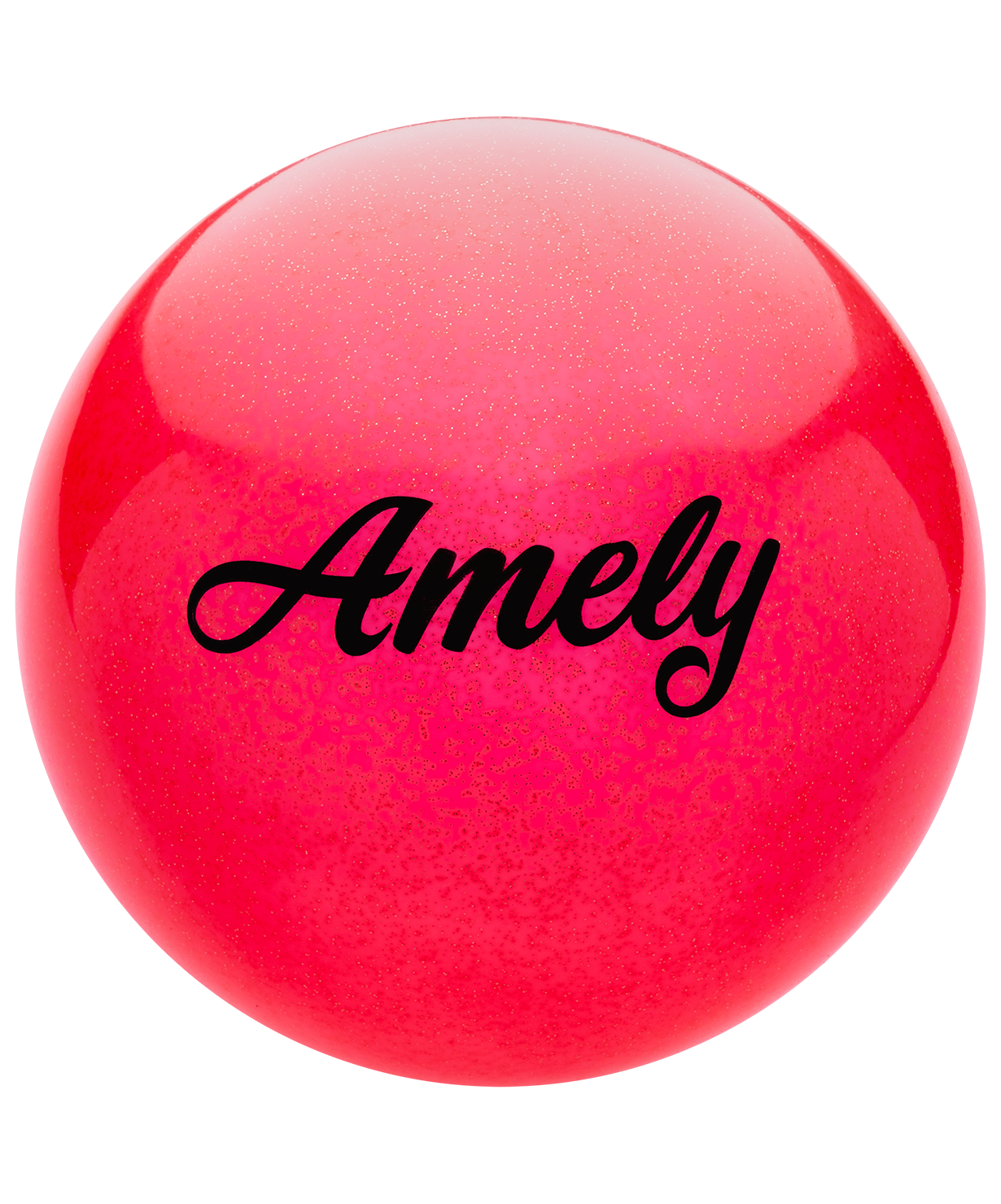 Мяч для художественной гимнастики AGB-102, 19 см, красный, с блестками