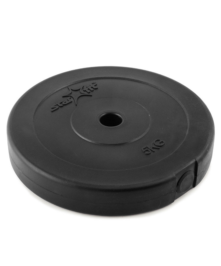 Диск пластиковый STARFIT BB-203  5 кг, d=26 мм, черный 1/4