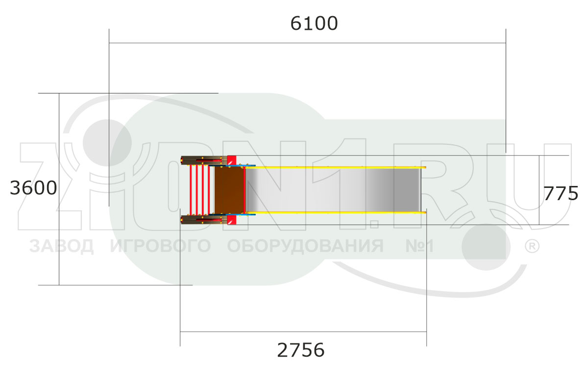Горка детская ZION Волна H=1250 (Г050)