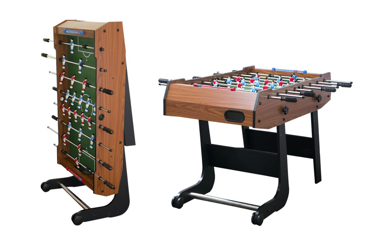 Настольный футбол (кикер) Maccabi Mini 4 ф (121 x 61 x 81 см; орех, складной)