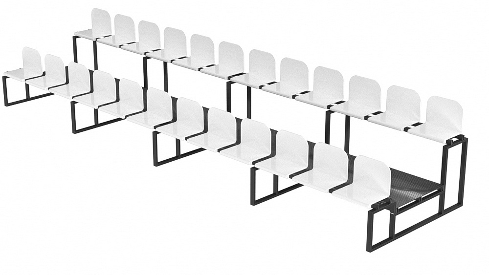 Трибуна с пластиковыми сидениями двухрядная (20.006)