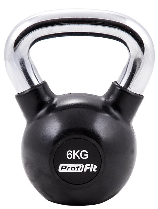 Гиря обрезиненная с хромированной ручкой 6 кг PROFI-FIT