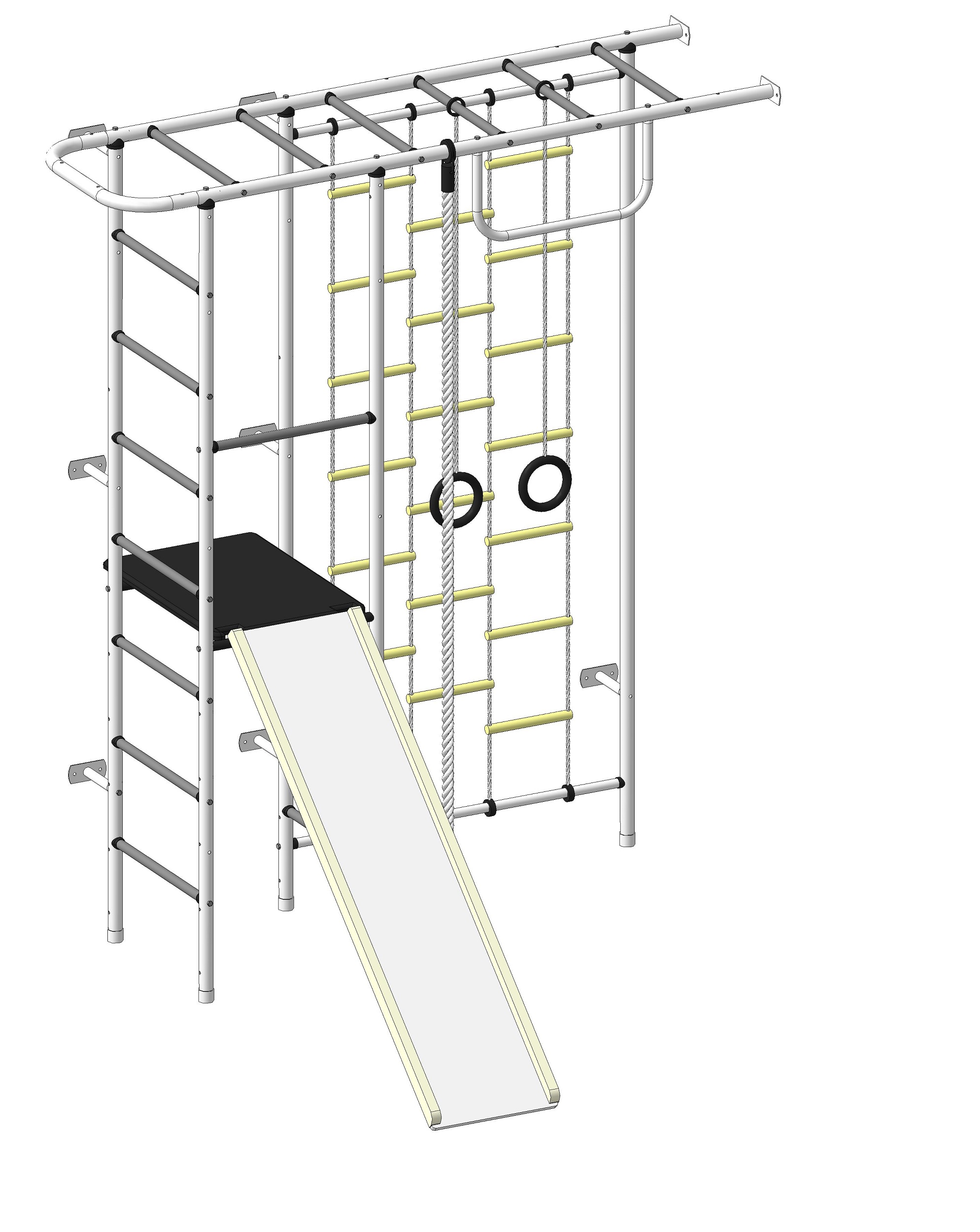 Спортивно-игровой комплекс Пионер 11ЛМ бело/серый