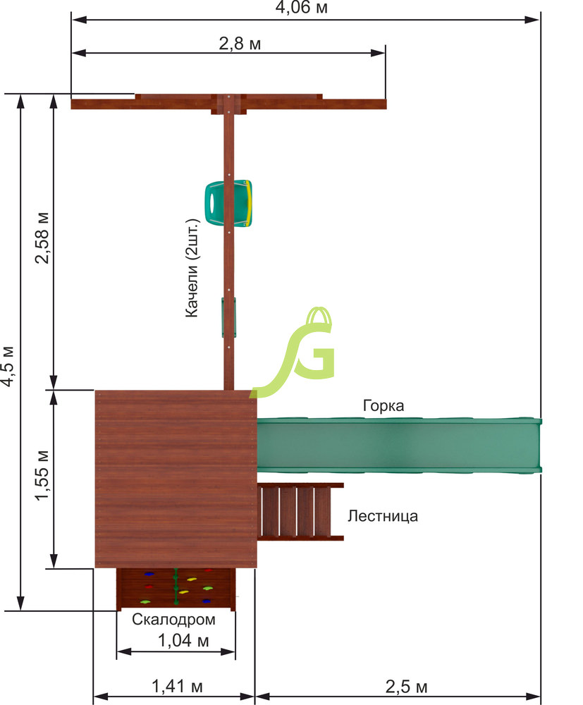 Детская площадка IgraGrad "Панда Фани Gride" с большим скалодромом