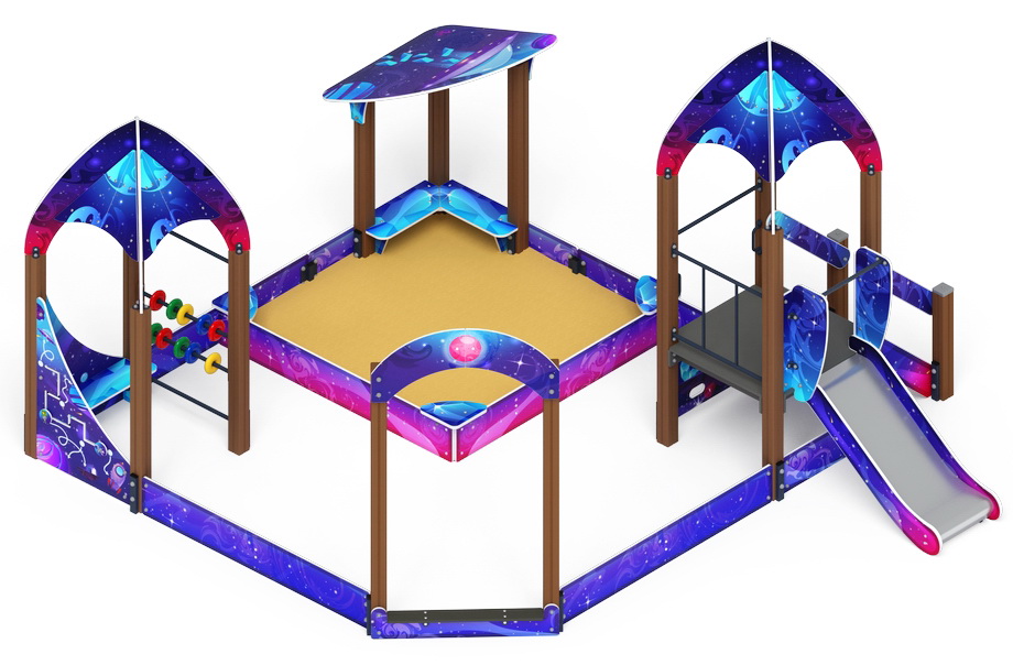 КОСМОПОРТ С ГОРКОЙ (H=750) песочный дворик (Космос) ИО 6.14.01-02