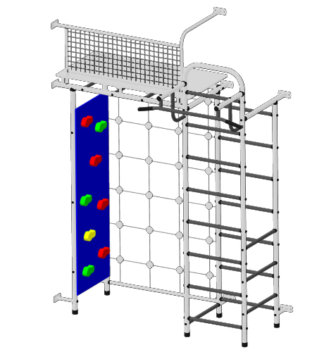 Детский спортивный комплекс Пионер 10С со скалодромом белый