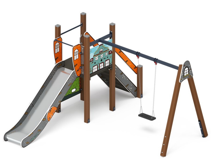 СЧАСТЛИВОЕ ДЕТСТВО (Город) детский игровой комплекс ДИК 2.01.03-01 (Н=1200)