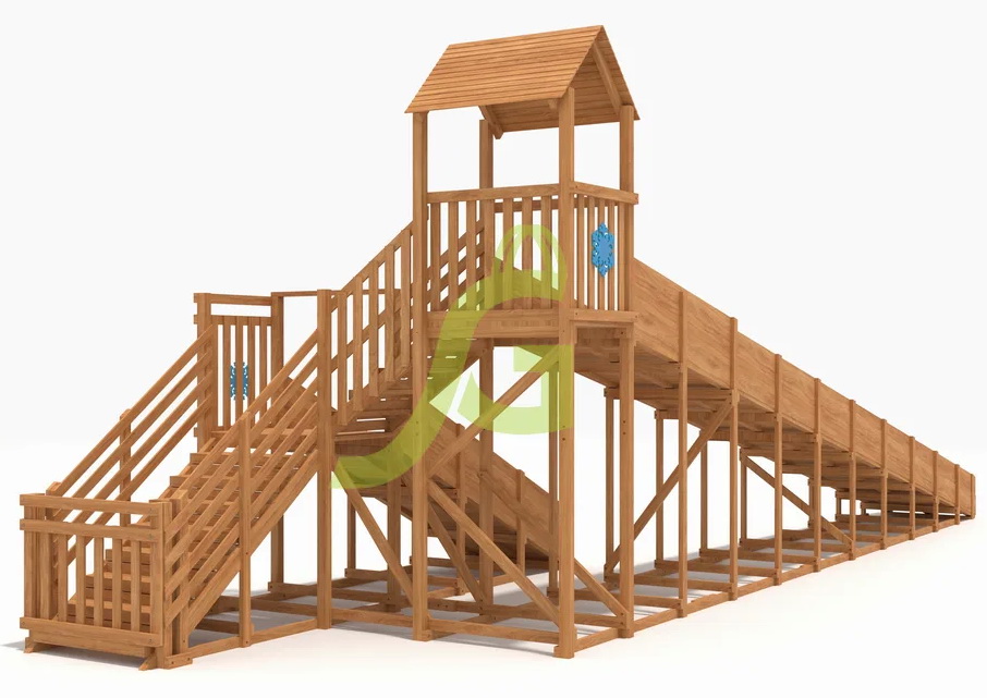 Зимняя деревянная горка Snow Fox 12 м с двумя скатами