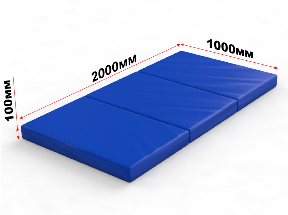 Мат гимнастический складной 2х1х0,1 м в 2 сложения