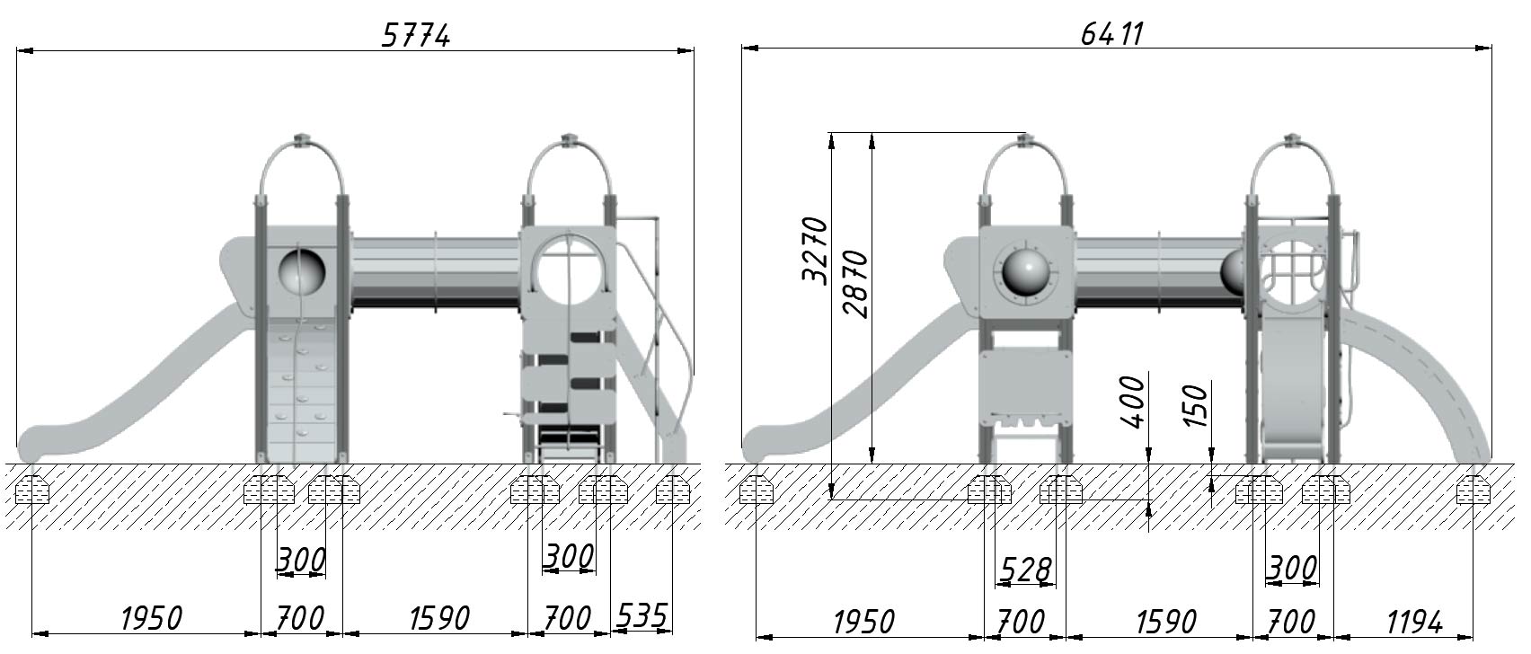 Детский игровой комплекс ZION Черный носорог (КД009)