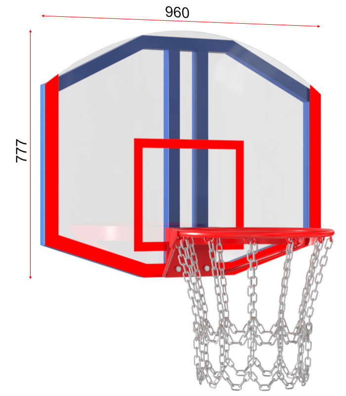 Стритбольный щит из оргстекла с кольцом (на выбор)