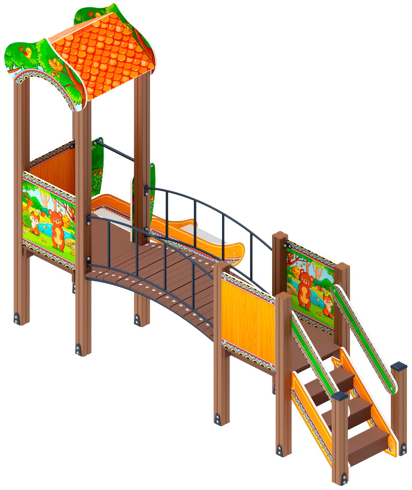 ПОЛЯНКА детский игровой комплекс ДИК 1.16.03-01 (H=750)