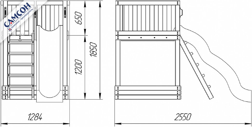 Детская деревянная игровая площадка ЭЛЕМЕНТ 1 Самсон