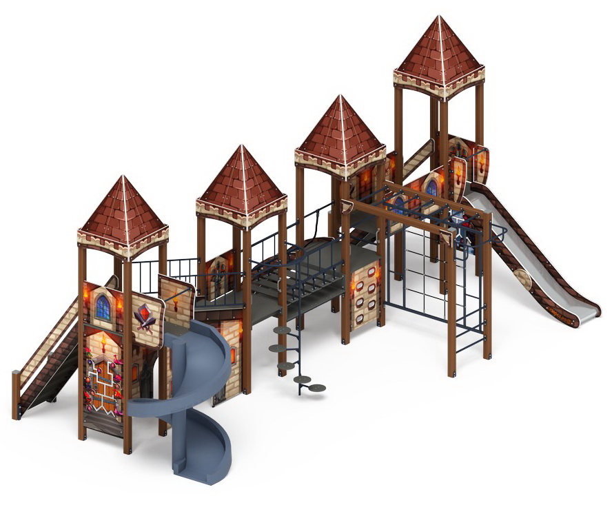 ЗАМОК детский игровой комплекс ДИК 2.18.10-02 (H=1500, H=2000)
