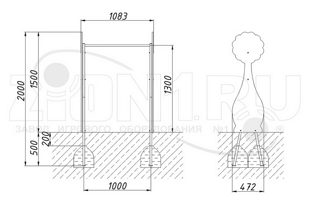 Турник детский ZION Лев (СЭ082)