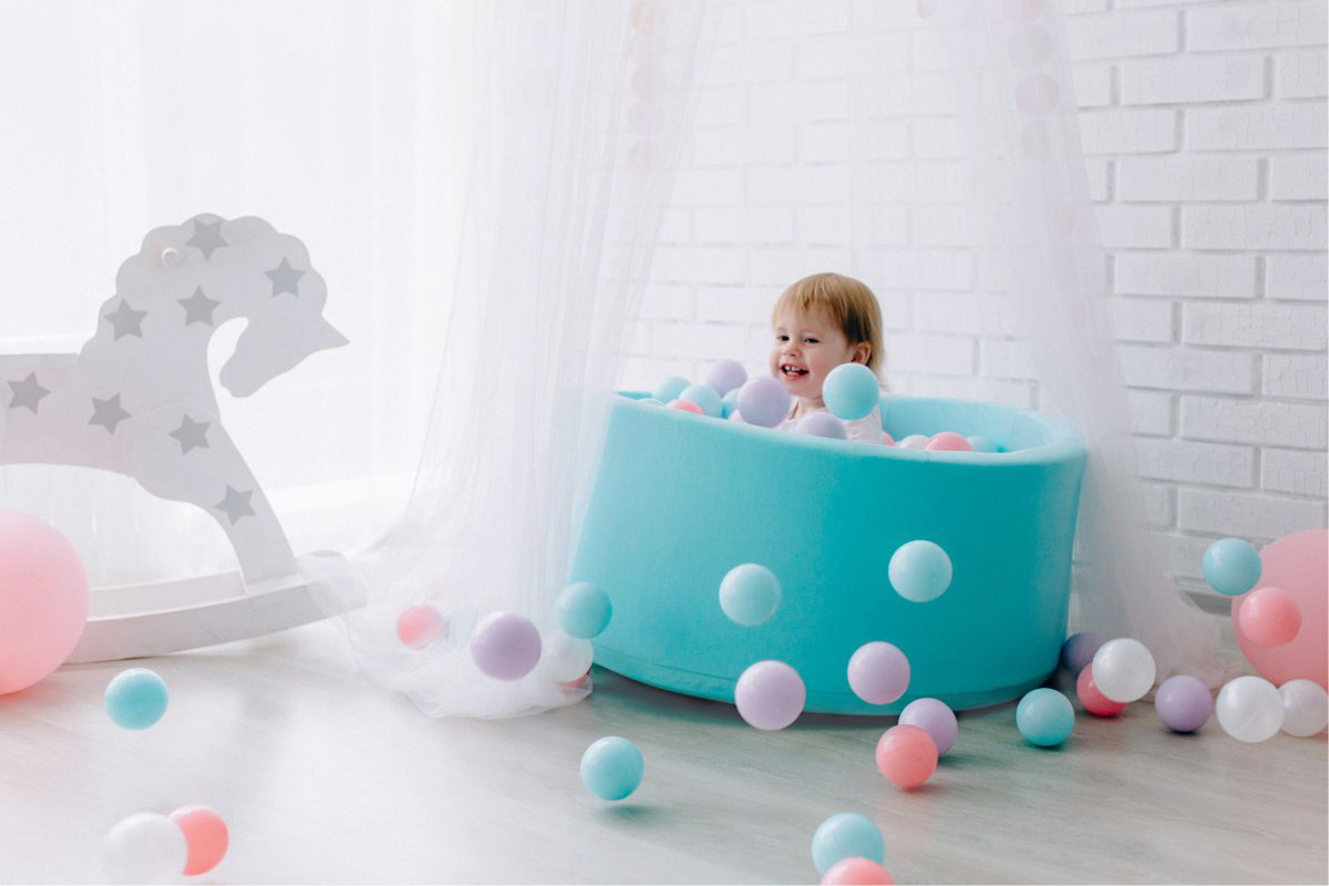 Сухой бассейн AIRPOOL Romana ДМФ-МК-02.53.01 (бирюзовый с розовыми шариками, 150 шт.)