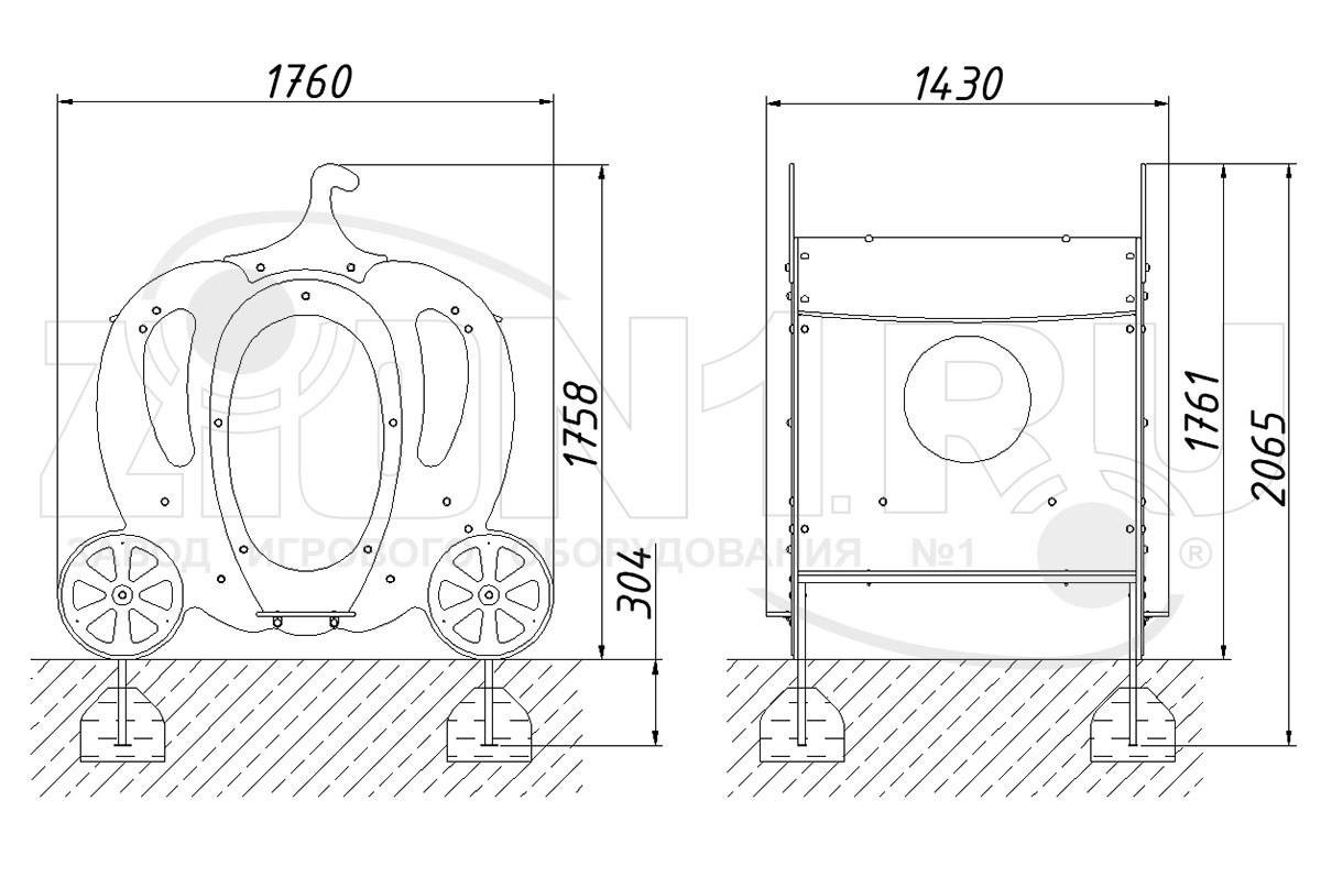 Детский игровой домик ZION Карета 2 (ИМ106)