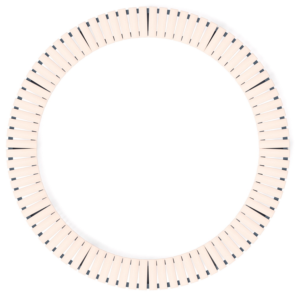 Модульная скамья радиальная (беленый дуб) МФ 42.01.26-01