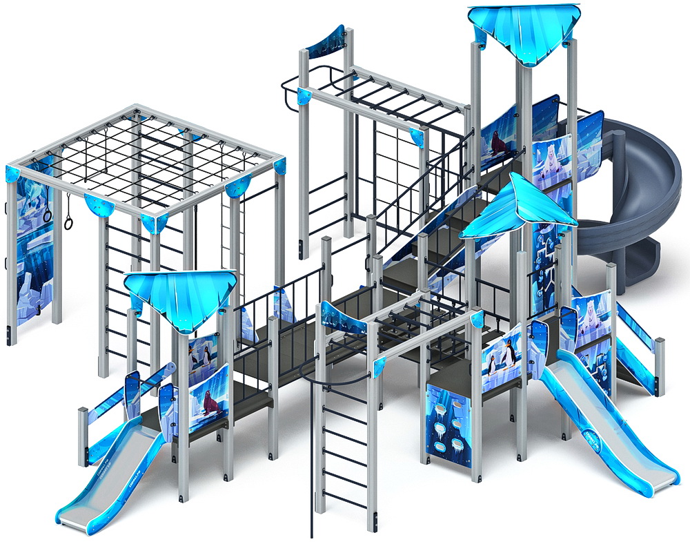 ВОЛШЕБНЫЙ ГОРОД детский игровой комплекс ДИК 2.19.03-02 (H=2000, H=1200, H=900)