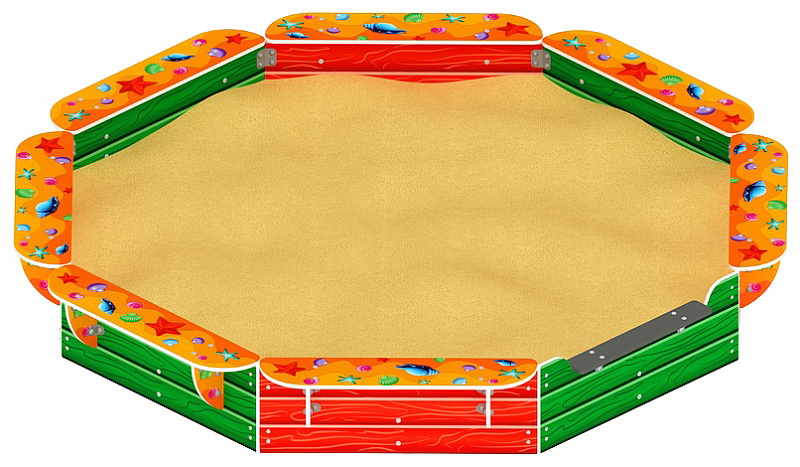 Песочница восьмигранная (ракушки) ИО 5.01.04-40